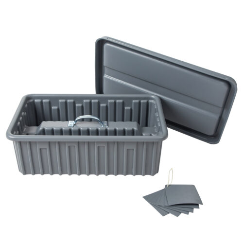 Grey Saddle Tray w/Lid fits on2x4",2x6",2x8"Board 6 Dividers