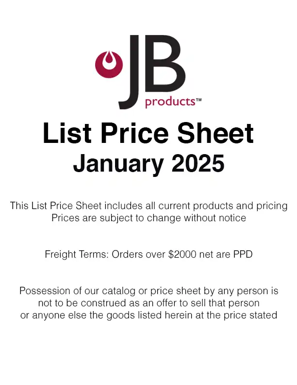 JB List Price Sheet 1/25